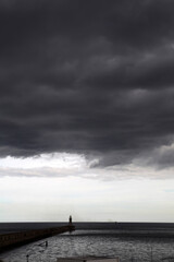 View of the horizon from the pier - Tynemouth - North Shields - Northumberland - England - UK