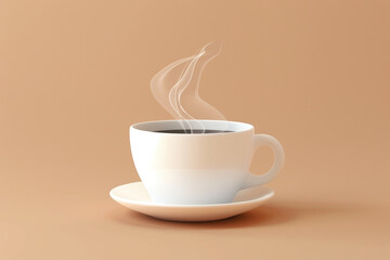 Obraz premium A white coffee cup with steam rising from it