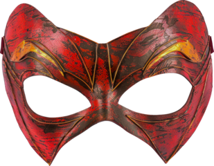 Vintage superhero mask isolated cut out on transparent background