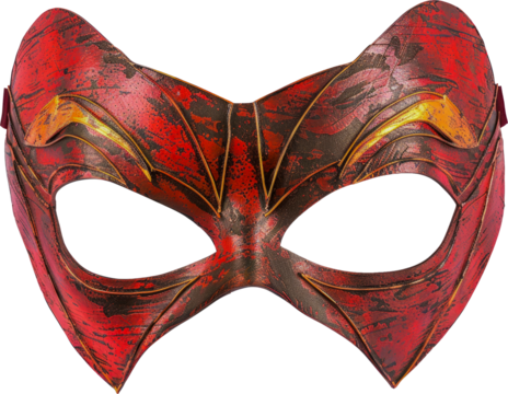Vintage superhero mask isolated cut out on transparent background