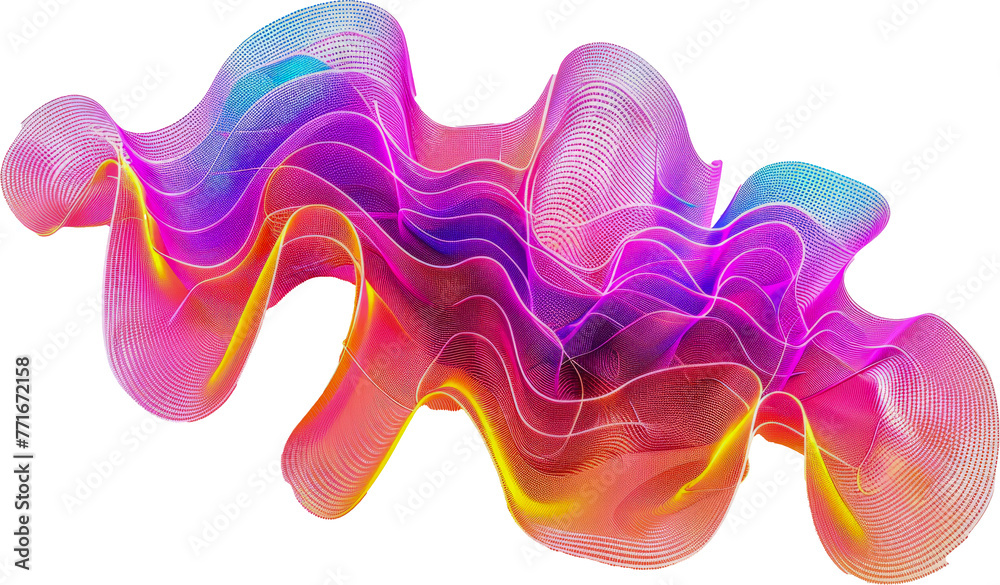 Canvas Prints colorful digital wave form abstract cut out on transparent background