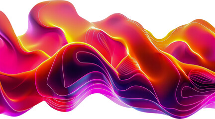 Colorful digital wave form abstract cut out on transparent background - obrazy, fototapety, plakaty