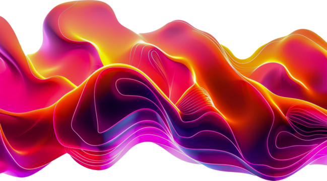Colorful digital wave form abstract cut out on transparent background
