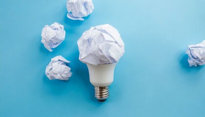 bulb with white crumpled paper ball