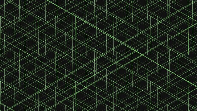 Green lines on a black background create a captivating pattern; ideal for website backgrounds or as a design element in images