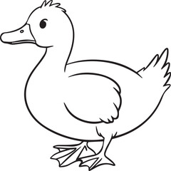 Duck coloring pages. Duck outline vector for coloring book