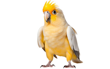 A stunning bird up close, set against a white background