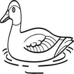 Duck coloring pages. Duck outline vector for coloring book