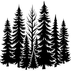 tree silhouette vector art illustration