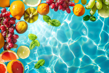 Sun-Kissed Summer Splash: Vibrant Fruit Pool Delight