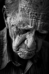 portrait of a sad elderly man. selective focus.