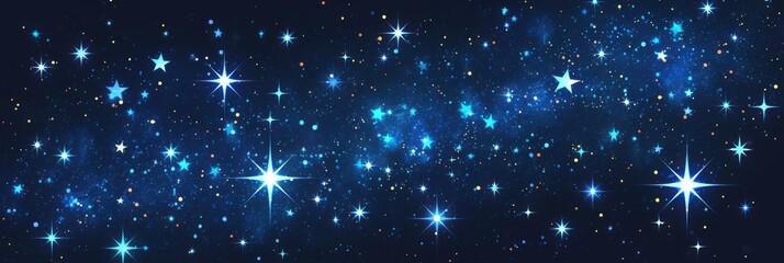 Background from the starry sky with bright stars, blurred sky, night sky with stars, banner