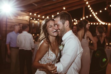 Festive Wedding Reception Filled With Laughter And Dancing - obrazy, fototapety, plakaty