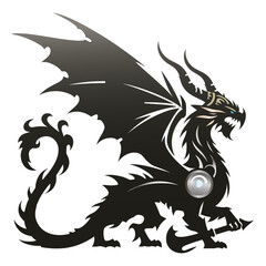 A tribal dragon artwork embodying the fearsome creatures of Norse mythology, perfect for dramatic and impactful visual storytelling.