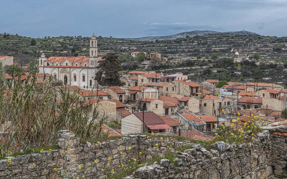 View of Lofou, a picturesque and traditional village at altitude of 780 meters, located 26 km Northwest of Limassol, offering tranquil and scenic surroundings, Limassol District , Cyprus