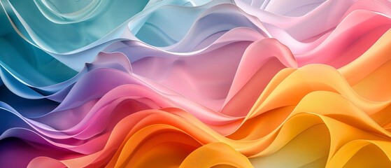 Abstract multi color waves merging in a seamless modern design - obrazy, fototapety, plakaty