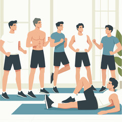 Fototapeta na wymiar Vector collection of people doing sports with a simple flat design style