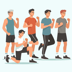 Vector collection of people doing sports with a simple flat design style