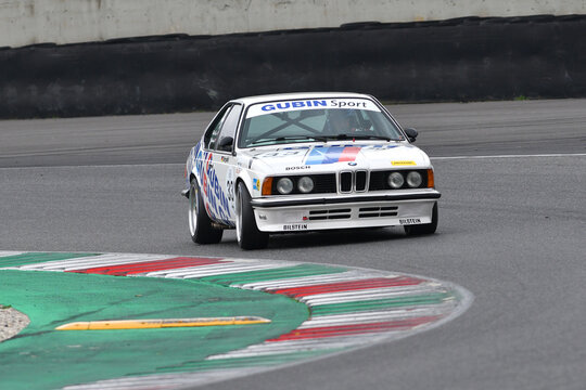 Scarperia, 2 April 2023: BMW 635 CSi 1985 in action during Mugello Classic 2023 at Mugello Circuit in Italy.