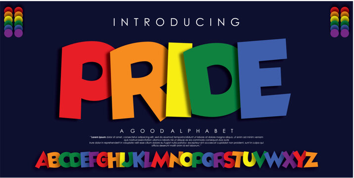 Pride Modern, minimal typography with creative urban style. Great for Black History Month, Pride, and Juneteenth celebrations with rainbow-colored vector illustrations.