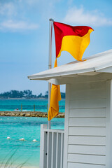 Red and yellow lifeguard flag