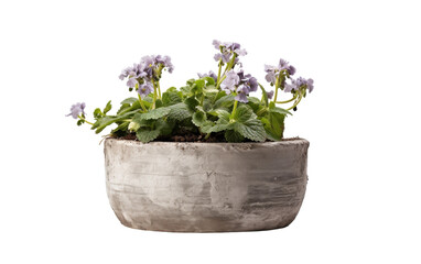 A potted plant bursting with vibrant purple flowers, adding a touch of elegance to any space