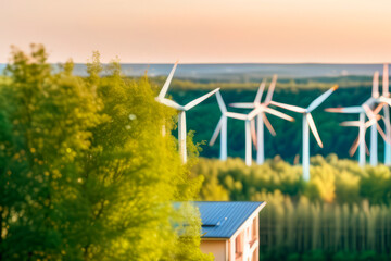 the concept of green energy, wind farms