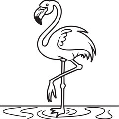 Flamingo coloring pages. Flamingo outline vector for coloring book