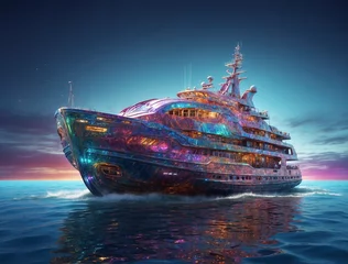 Rolgordijnen ship in the ocean © Megan
