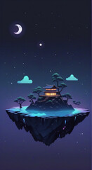 Naklejka premium ship in the night