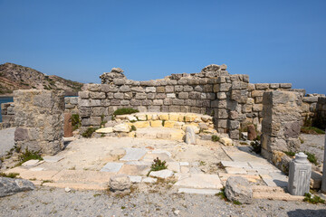 Fototapeta na wymiar Ruins of Agios Stefanos Basilica near Kefalos on the Greek island of Kos