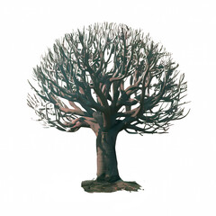 Naklejka premium Dead tree dry tree cut out isolated on transparent background