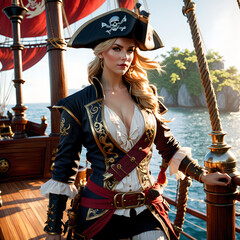 portrait of a woman in a pirate costume