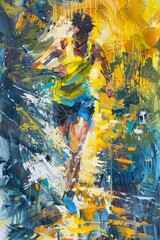 Abstract expressionist take on a trail runner