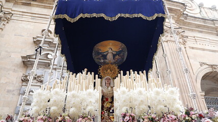 Holy Week procession in spain.
Image of the Virgin Mary during the holy week in spain
