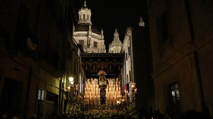 Holy Week procession in spain.
Image of the Virgin Mary during the holy week in spain
