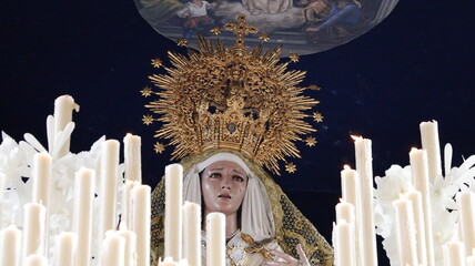 Holy Week procession in spain.
Image of the Virgin Mary during the holy week in spain
