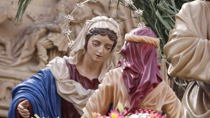 Holy Week procession in spain.
Image of the Virgin Mary during the holy week in spain
