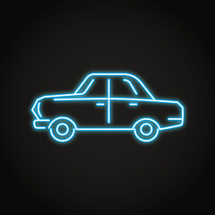 Retro Soviet car neon icon