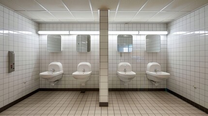 Fototapeta na wymiar Interior of clean public toilet