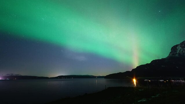 A possible variant of the S.T.E.V.E. phenomenon observed above the fjords of Steigen in March, 2024. A rare and mysterious phenomenon that only recently has been identified by scientists.
