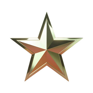 Gold stars 3d render gold star png isolated on transparent background