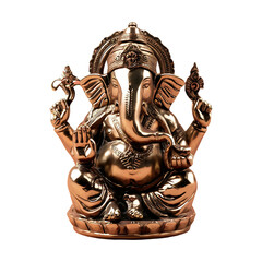 Hindu god statue golden statue of lord ganesha png isolated on transparent background