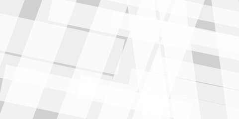 Abstract background with white and gray transparent material in triangle and squares shapes with geometric style. Space design concept. Decorative web layout or poster, banner.