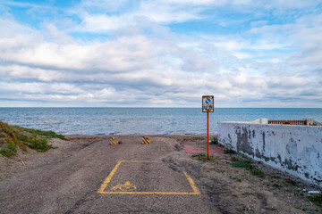 Disabled parking stall near a beach - 771692338