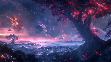 Mysterious space wallpaper for applies to graphic resources used for a variety of designs - obrazy, fototapety, plakaty