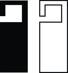 Hotel door hanger tags outline template icon signs set flat style design line vector collections. Empty door flyer or do not disturb mock up isolated on transparent background. Paper Door Handle Lock.