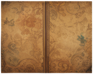 Old grunge paper background from book with vintage victorian style