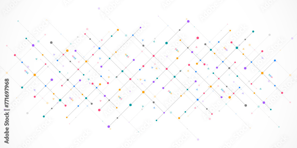 Poster abstract vector texture with dots and lines. creative idea of modern design with geometric technolog