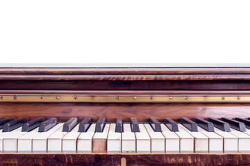 piano keys on white background